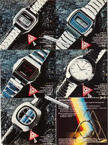 Dugena-Quartz-1976/77-Reklame-Werbung-genuine Advertising- nl-Versandhandel