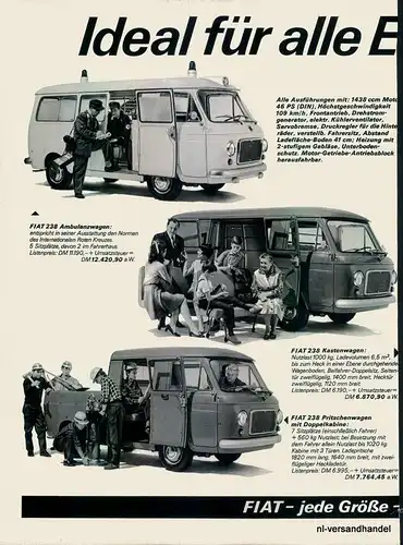 FIAT-238-AUTOBUS-1968-Reklame-Werbung-genuine Ad-La publicité-nl-Versandhandel