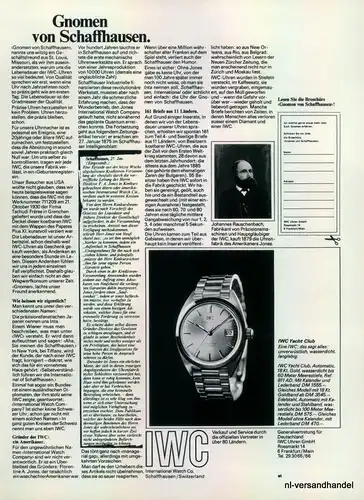 IWC-18KT. GOLD-1968-Reklame-Werbung-genuine Advert-La publicité-nl-Versandhandel