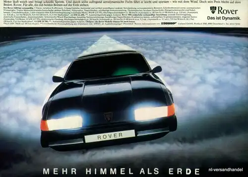 ROVER-V8-1980-Reklame-Werbung-genuine Advert-La publicité-nl-Versandhandel