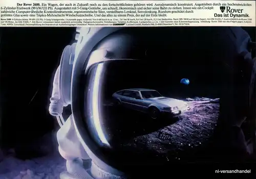 ROVER-2600-6ZYLINDER-1980-Reklame-Werbung-genuine Advert-La publicité-nl-Versand