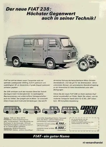 FIAT-238-1968-Reklame-Werbung-genuine Advert-La publicité-nl-Versandhandel