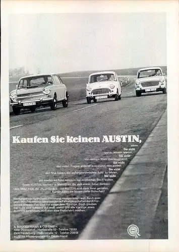Austin-Mini-1967-Reklame-Werbung-genuine Advert-La publicité-nl-Versandhandel