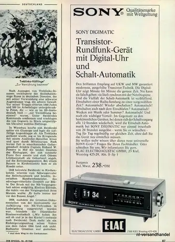 SONY-DIGIMATIC-1968-Reklame-Werbung-genuine Advert-La publicité-nl-Versandhandel