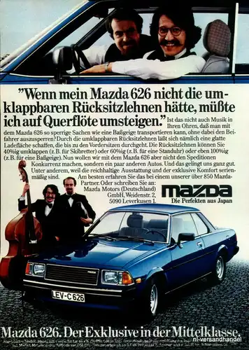 MAZDA-626-2-1980-Reklame-Werbung-genuine Advert-La publicité-nl-Versandhandel