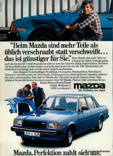 MAZDA-626-1980-Reklame-Werbung-genuine Advert-La publicité-nl-Versandhandel