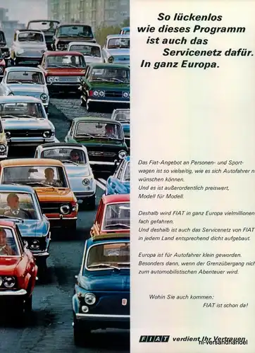 FIAT-EUROPA-1971-Reklame-Werbung-genuine Advert-La publicité-nl-Versandhandel