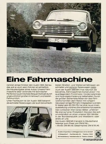 BRITISH LEYLAND-AUSTIN-68-Reklame-Werbung-genuine Advert-La publicité-nl-Versand