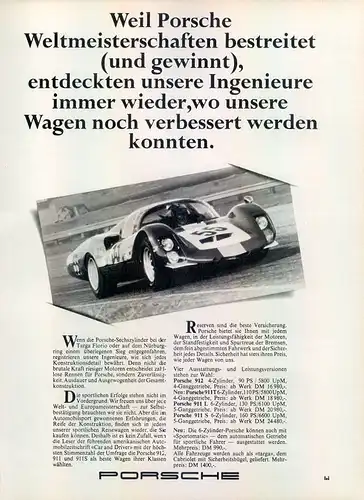 Porsche-1967-Reklame-Werbung-genuine Advert-La publicité-nl-Versandhandel