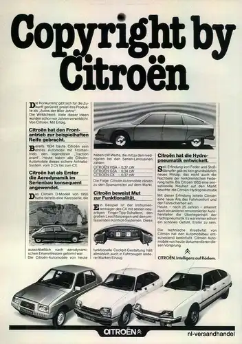 CITROEN-VISA-1980-Reklame-Werbung-genuine Advert-La publicité-nl-Versandhandel