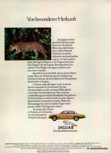 JAGUAR-XJ-5.3-1980-Reklame-Werbung-genuine Advert-La publicité-nl-Versandhandel