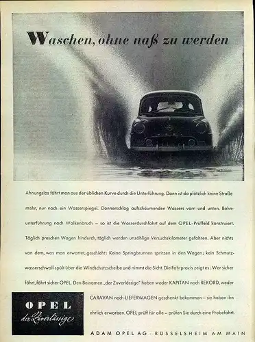 Opel-Rekord-III-54-Reklame-Werbung-genuine Advert-La publicité-nl-Versandhandel