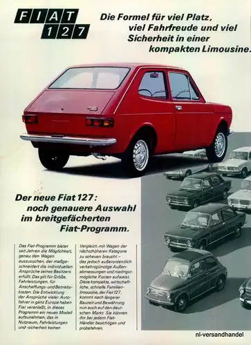 FIAT-127-1971-Reklame-Werbung-genuine Advert-La publicité-nl-Versandhandel