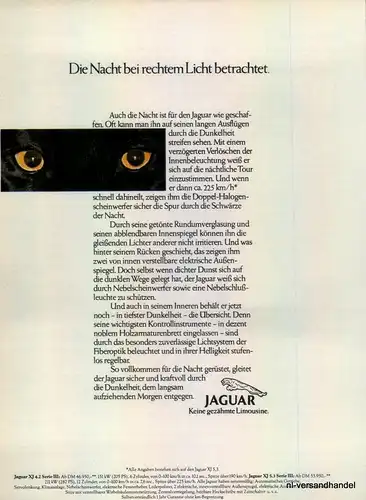 JAGUAR-XJ-1980-Reklame-Werbung-genuine Advert-La publicité-nl-Versandhandel