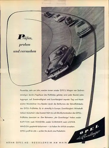 Opel-Rekord-IV-54-Reklame-Werbung-genuine Advert-La publicité-nl-Versandhandel