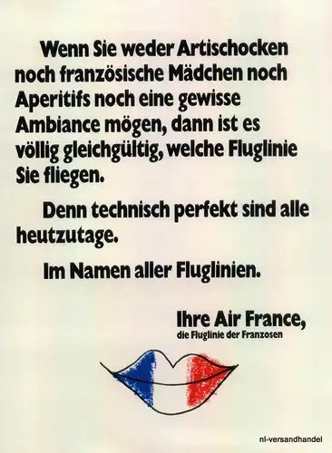 AIR FRANCE-1971-Reklame-Werbung-genuine Advert-La publicité-nl-Versandhandel