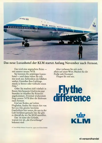 KLM-DIFFERENCE-1971-Reklame-Werbung-genuine Advert-La publicité-nl-Versandhandel