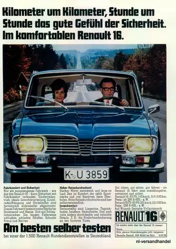 RENAULT-16-TS-1971-Reklame-Werbung-genuine Advert-La publicité-nl-Versandhandel