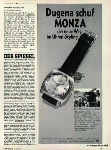 DUGENA-WEG-1968-Reklame-Werbung-genuine Advert-La publicité-nl-Versandhandel