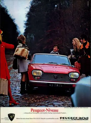 PEUGEOT-204-CAB-´68-Reklame-Werbung-genuine Advert-La publicité-nl-Versandhandel
