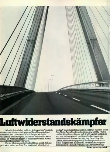 PORSCHE-LUFTWIDERSTAND-1980-Reklame-Werbung-genuine Advert-La publicité-nl