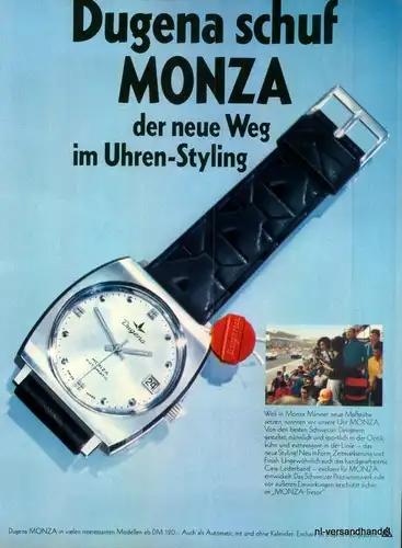 DUGENA-MONZA-1968-Reklame-Werbung-genuine Advert-La publicité-nl-Versandhandel