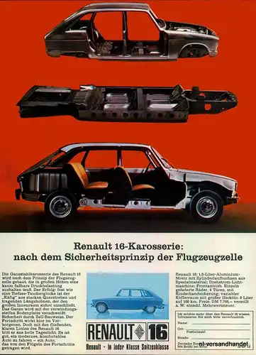 RENAULT-16-KAROS-68-Reklame-Werbung-genuine Advert-La publicité-nl-Versandhandel