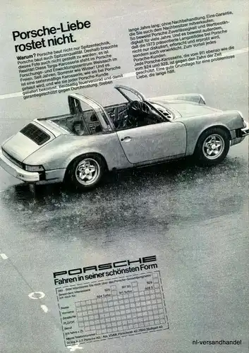 PORSCHE-911-1980-Reklame-Werbung-genuine Advert-La publicité-nl-Versandhandel