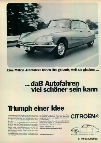 CITROEN-15 JAHRE-1971-Reklame-Werbung-genuine Advert-La publicité-nl-Versand