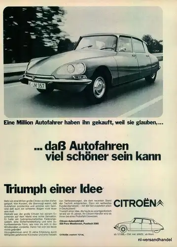 CITROEN-TRIUMPH-1971-Reklame-Werbung-genuine Advert-La publicité-nl-Versand