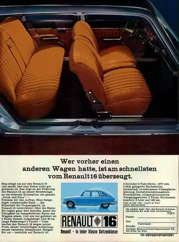 RENAULT-16-5FACH-68-Reklame-Werbung-genuine Advert-La publicité-nl-Versandhandel