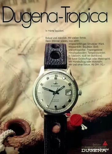 DUGENA-HANDAUFZUG-1971-Reklame-Werbung-genuine Advert-La publicité-nl-Versand