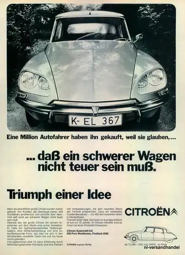 CITROEN-1 MILLION-1971-Reklame-Werbung-genuine Advert-La publicité-nl-Versand