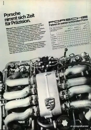PORSCHE-PRÄZISION-1980-Reklame-Werbung-genuine Advert-La publicité-nl-Versand