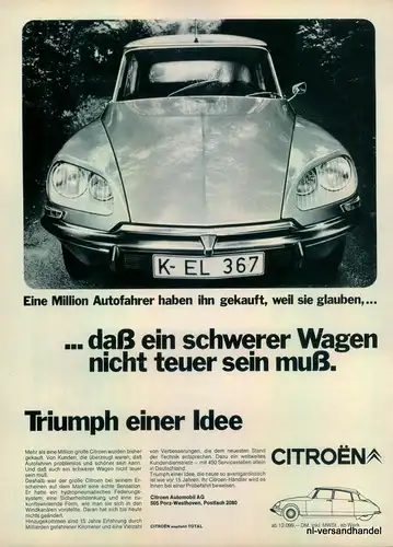 CITROEN-IDEE-1971-Reklame-Werbung-genuine Advert-La publicité-nl-Versandhandel