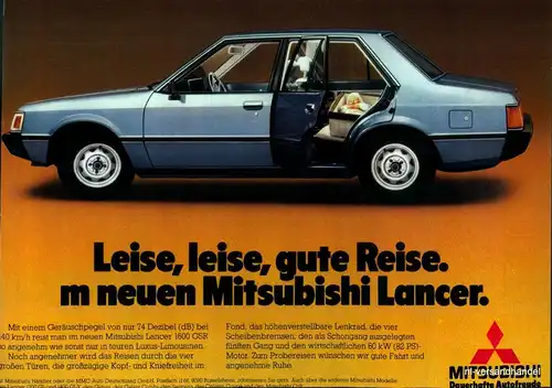 MITSUBISHI-LANCER-1600-1980-Reklame-Werbung-genuine Advert-La publicité-nl