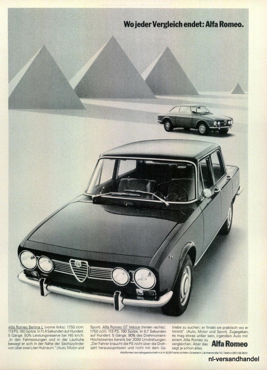 Alfa Romeo Berlina17 1971 Reklame Werbung Genuine Advert La Publicite Nl Versand Nr Oldthing Sonstige Andere Marken