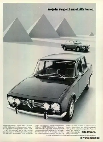 ALFA ROMEO-BERLINA17-1971-Reklame-Werbung-genuine Advert-La publicité-nl-Versand