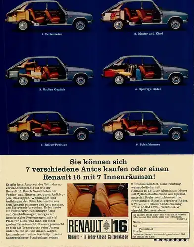 RENAULT-16-7-1968-Reklame-Werbung-genuine Advert-La publicité-nl-Versandhandel