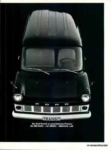 FORD-TRANSIT-46ART-´68-Reklame-Werbung-genuine Ad-La publicité-nl-Versandhandel
