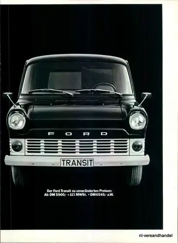 FORD-TRANSIT-46ART-´68-Reklame-Werbung-genuine Ad-La publicité-nl-Versandhandel