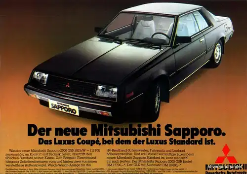 MITSUBISHI-SAPPORO-1980-Reklame-Werbung-genuine Advert-La publicité-nl-Versand