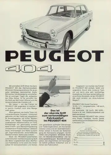 Peugeot-404-1969-II-Reklame-Werbung-vintage print ad-Vintage Publicidad