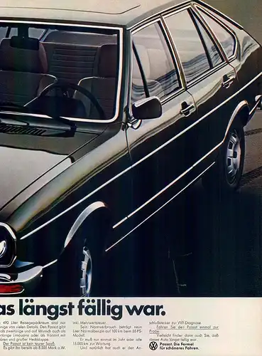 Vw-Passat-1500-1973-Reklame-Werbung-genuineAdvertising - nl-Versandhandel 