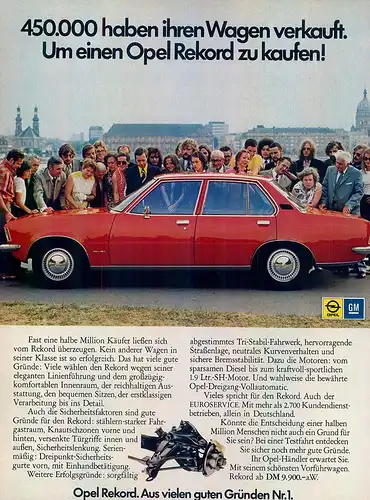 Opel-Rekord-73-Reklame-Werbung-genuineAdvertising - nl-Versandhandel