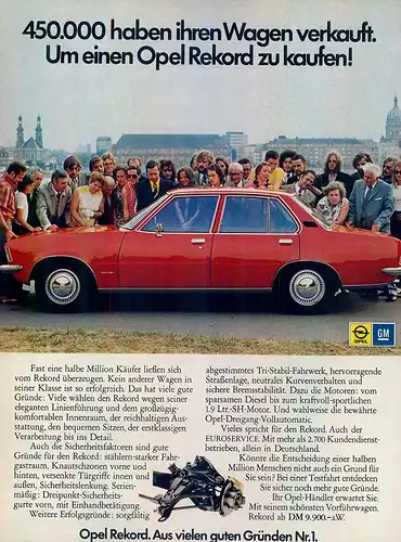 Opel-Rekord-73-Reklame-Werbung-genuineAdvertising - nl-Versandhandel 