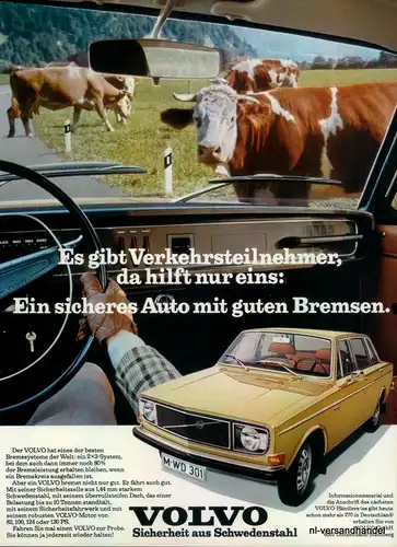 VOLVO-SICHER-1971-Reklame-Werbung-genuine Advert-La publicité-nl-Versandhandel