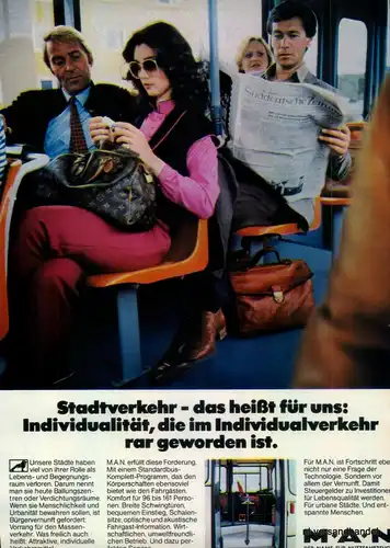 MAN-STADTVERKEHR-1980-Reklame-Werbung-genuine Advert-La publicité-nl-Versand