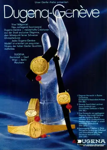 DUGENA-GOLD-1971-Reklame-Werbung-genuine Advert-La publicité-nl-Versandhandel