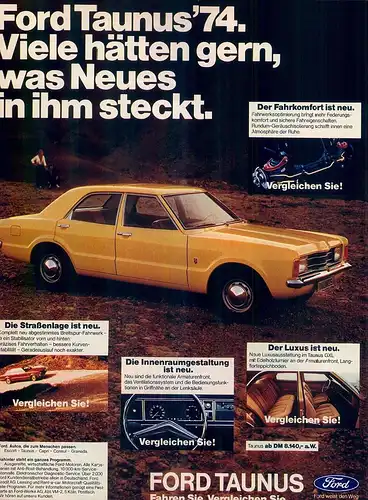 Ford-Taunus-1973-Reklame-Werbung-genuineAdvertising - nl-Versandhandel 